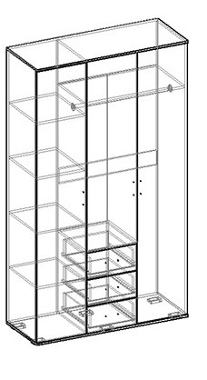 Альтернатива шкаф трехстворчатый в Удачном - udachiy.mebelnovo.ru | фото