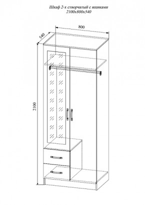 Шкаф двухстворчатый Софи СШК 800.3 в Удачном - udachiy.mebelnovo.ru | фото